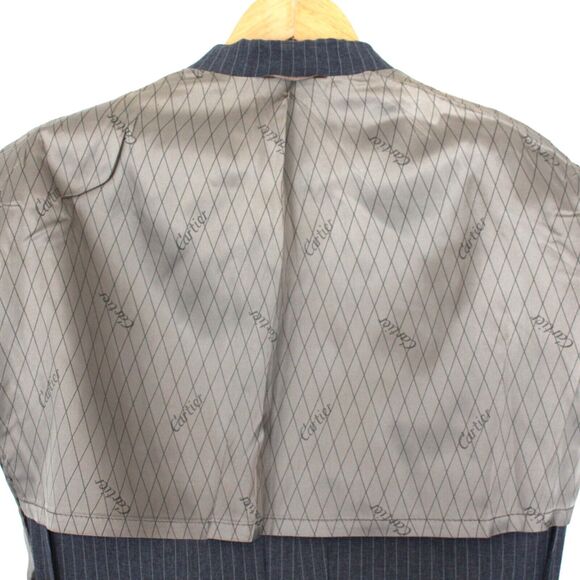 Cartier Collection Botany 500 Blue Wool Pinstripe 2 Button Sport Coat 38 Blazer - Picture 7 of 8